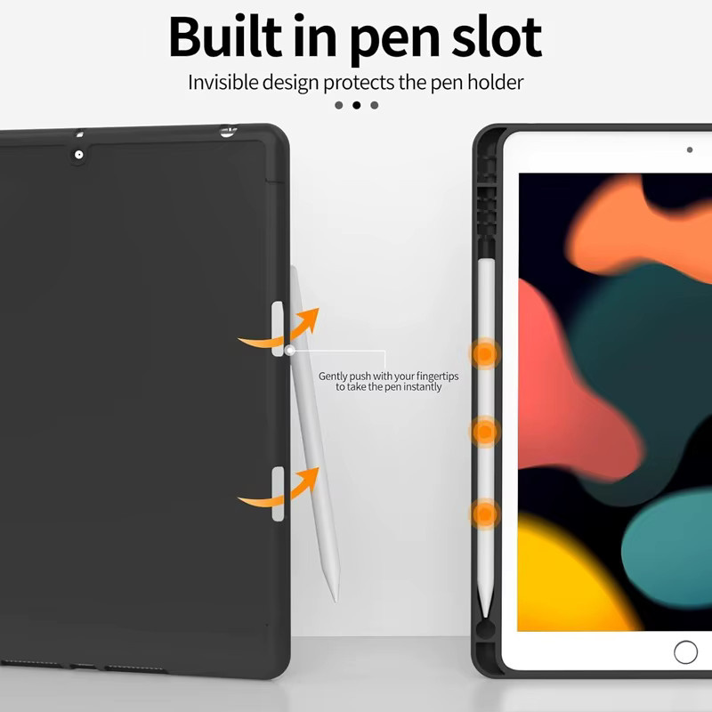 Lederhülle mit dreifachem Faltsystem, magnetischer Abdeckung und Stifthalterfach für Xiaomi Redmi Pad 2 Pro 12,1 Zoll und Redmi Pad 2 11 SE 9,7, Schwarz - Bild 2