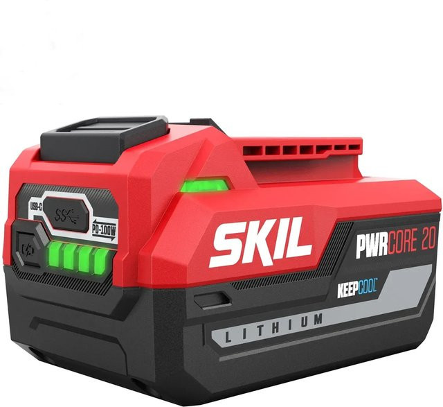 Skil Akkupack 20 V 4,0 Ah Li-Ion mit USB-C Anschluss in Rot - Bild 1