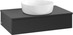V&B Waschtischunterschrank Antao ohne Frontstruktur in Blau lackiert, B/T/H: 80 x 50 x 19 cm - Bild 1
