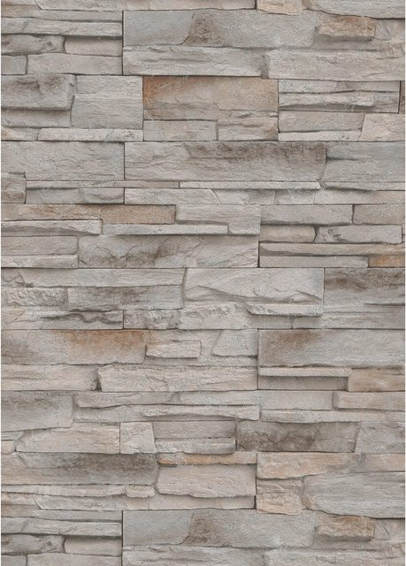 Erismann Vliestapete Stones Nature Beige in Shabby Chic Optik - Bild 1