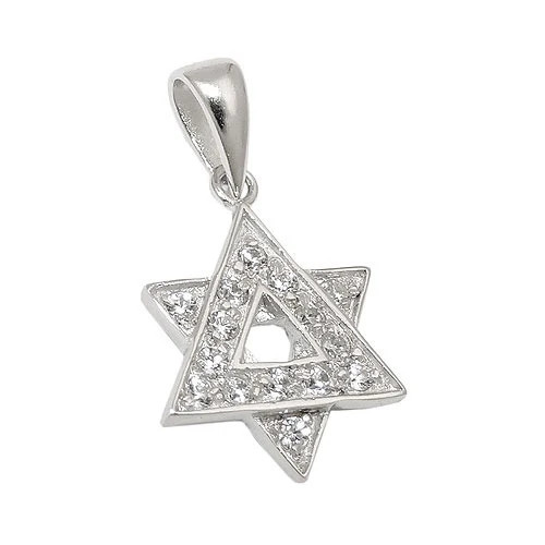 SIGO Anhänger David-Stern, 925 Silber, Zirkonia, Unisex - Bild 1