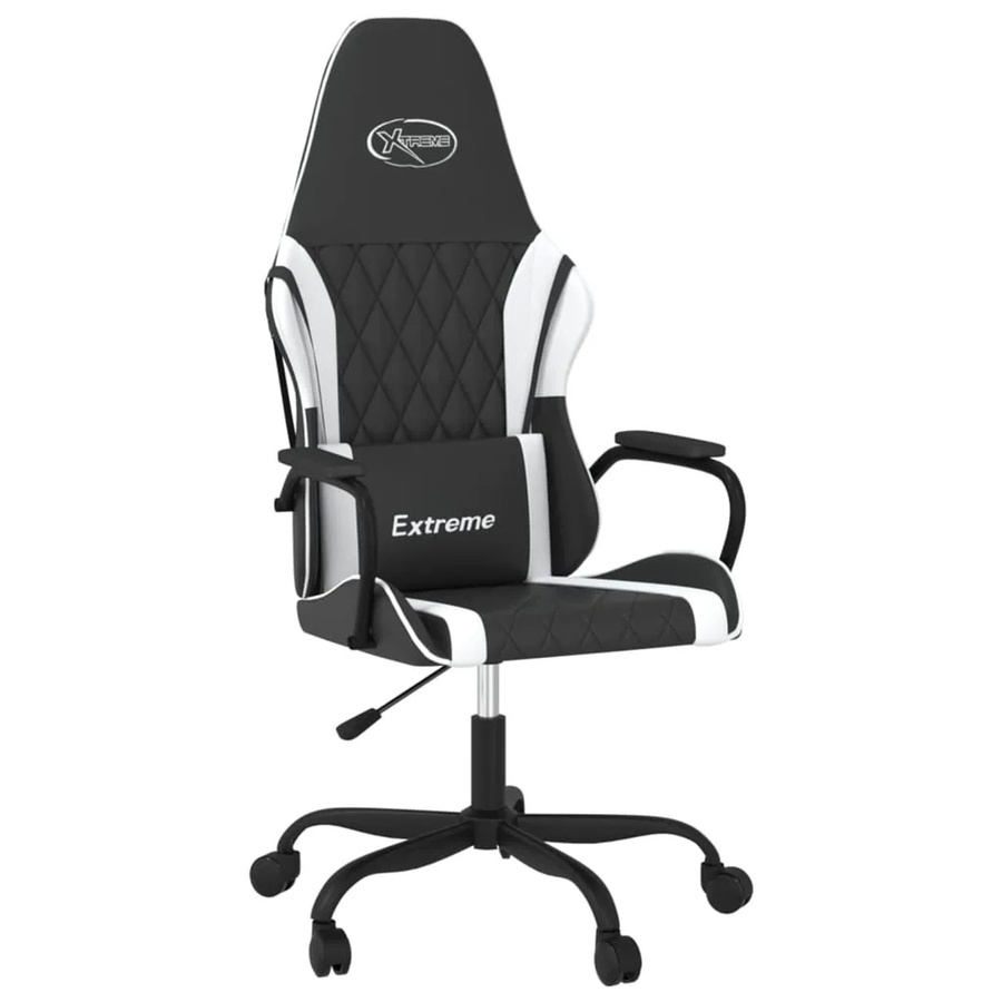 vidaXL Gaming-Stuhl Modell 7 in Schwarz und Weiß aus Kunstleder mit Armlehnen und 360-Grad-Drehfunktion - Bild 2