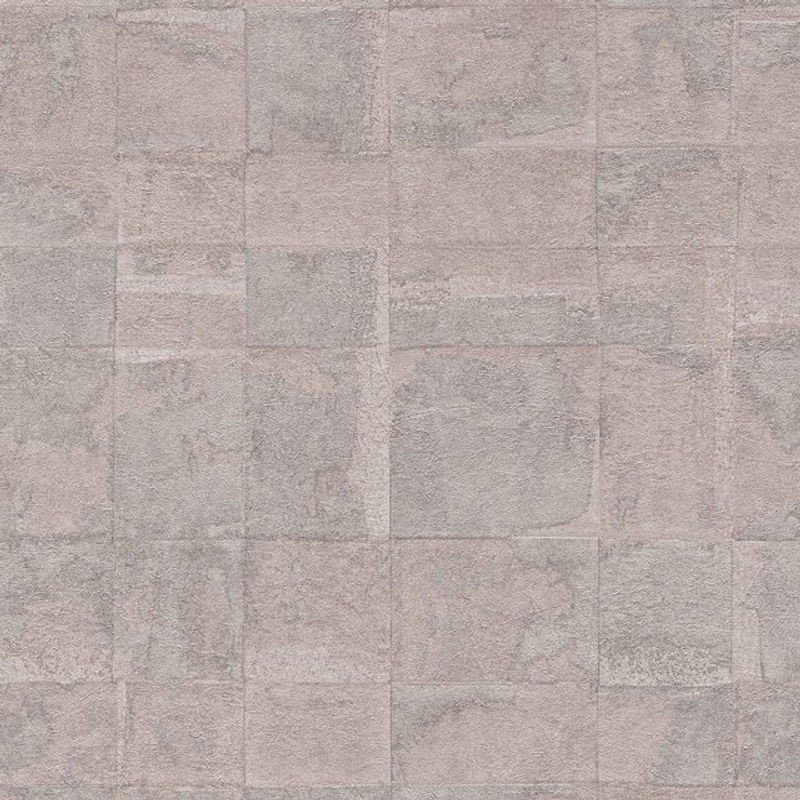 Profhome Vliestapete Stein Kacheln in Beige und Grau mit Metallic-Look und geometrischer Struktur, 5,33 m2 - Bild 1