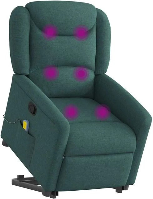 vidaXL Massagesessel mit Aufstehhilfe in Dunkelgrün aus Stoff - Bild 1