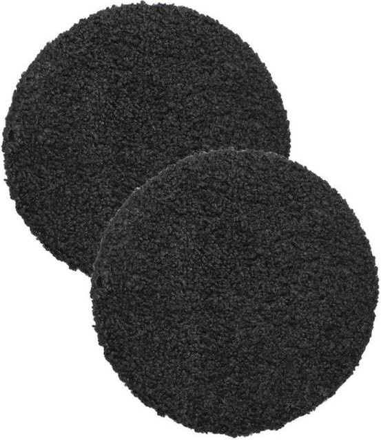 Svanefors Stuhlkissen Teddy in Schwarz, 2er Pack, mit rutschfester Unterseite und abnehmbarem Bezug, B/L/H: 38 x 38 x 4 cm - Bild 1