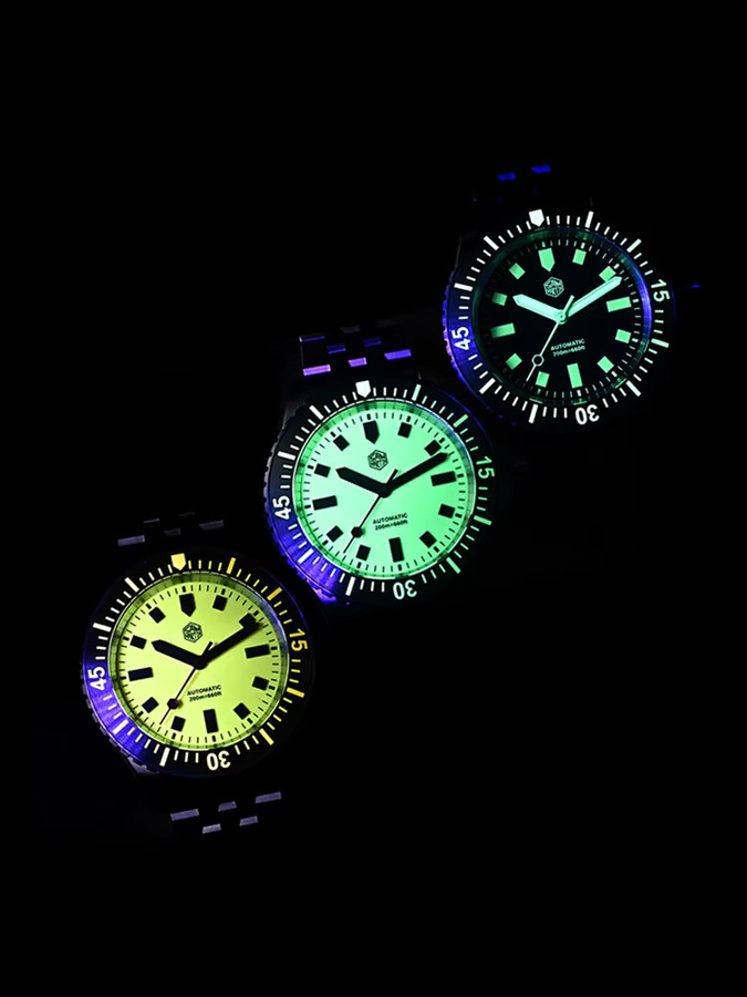 San Martin Herren-Taucheruhr, Automatik, Edelstahl, Schwarz - Bild 6