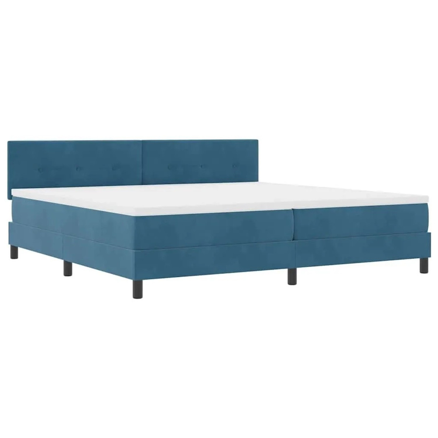 vidaXL LED Boxspringbett mit Matratze in Dunkelblau aus Samt, B/T/H: 200 x 200 x 280 cm - Bild 2