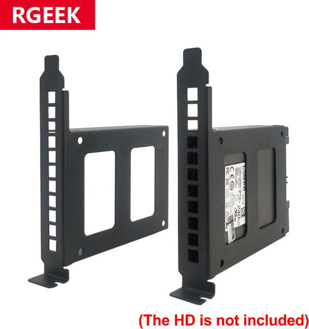 RGEEK Festplatten-HD-Halterung für 2,5 und 3,5 Zoll SSD HDD in Schwarz für PC-Gehäuse und PCI-Erweiterungskartensteckplätze - Bild 1