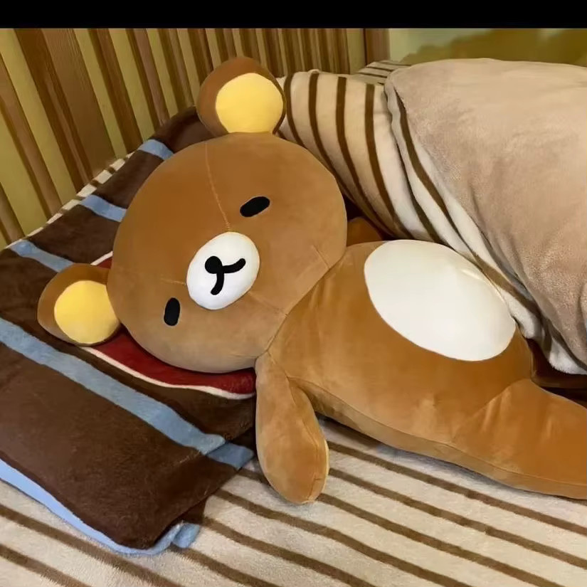 Bandai Rilakkuma Kopfkissen, Plüsch / Textil, 90cm, Braun - Bild 2