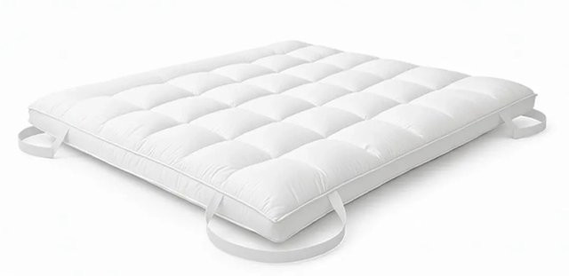 The White Stone Topper 1000 Memory Foam mit 9 Zonen und Eckgummis, Weiß, B/L: 90 x 200 cm - Bild 1