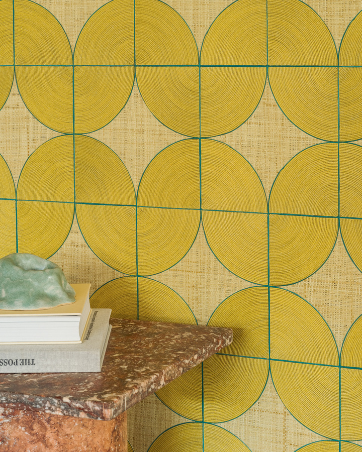 Élitis Wallpaper Courbes VP 995 20 Gelb Modernes Geometrisches Design aus Vinyl - Bild 1