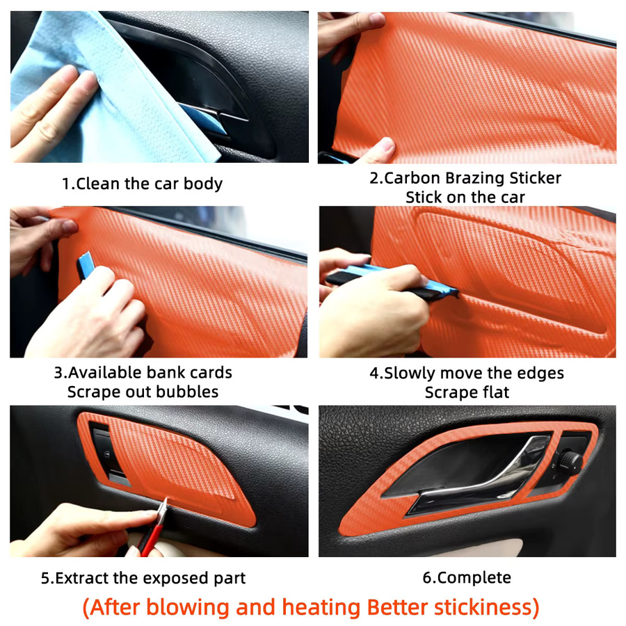 Carbonfaser Vinyl Folie in Schwarz für Auto, Laptop und Smartphone als Wrap Aufkleber Rolle - Bild 6
