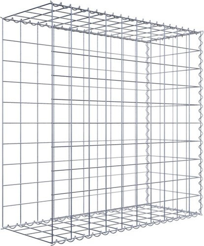 Gabiona Anbaukorb Typ 2 aus Stahl in Silbergrau, B/T/H: 100 x 100 x 40 cm - Bild 1