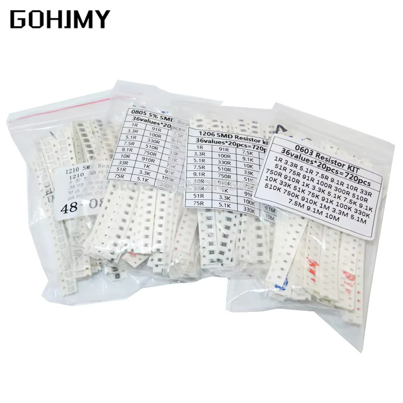 GOHJMY SMD Widerstands Kit mit verschiedenen Werten und Toleranzen 1% sowie 5% sortiert - Bild 1