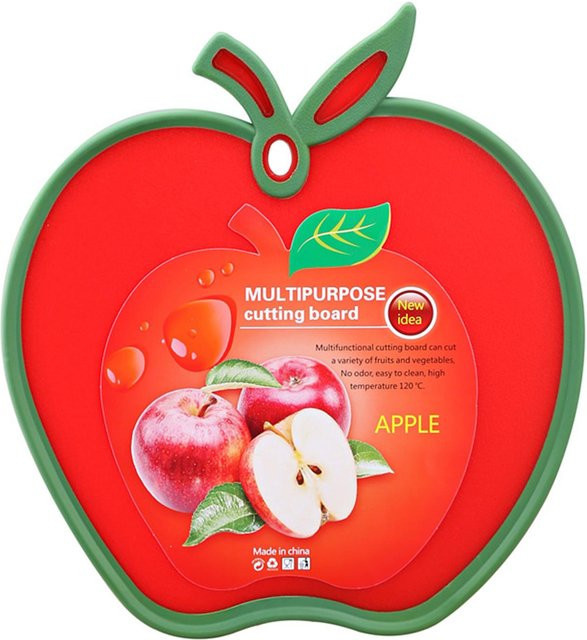 Yuyongzhi Schneidebrett aus Kunststoff in Obstform für Obst und Gemüse, Rot - Bild 1