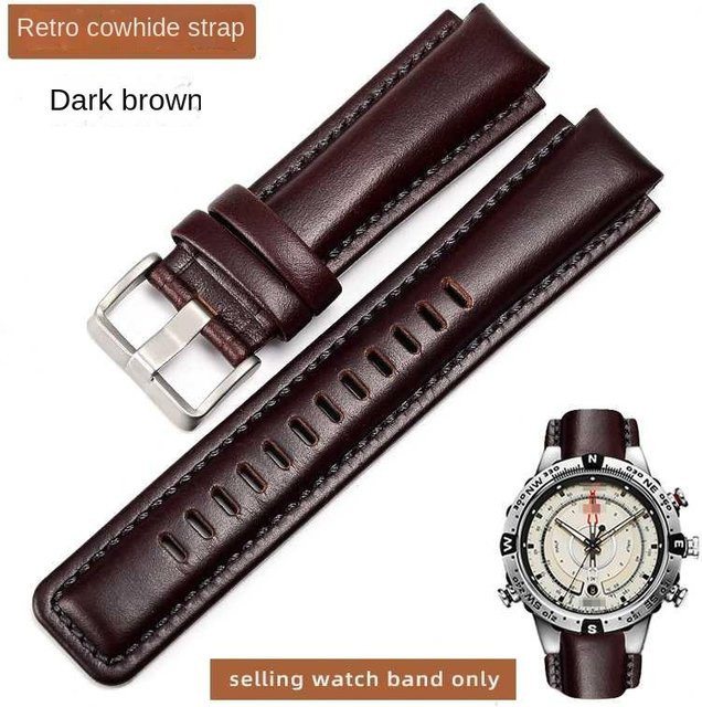 TIMEX Uhrenarmband Herren, Leder, Schwarz, 24*16mm - Bild 1