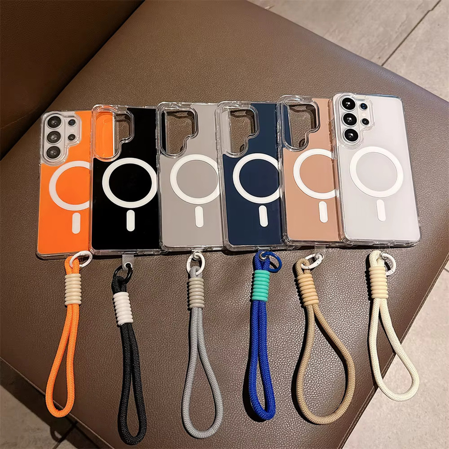 Magnetische Handyhülle mit Handgelenkschlaufe für Samsung Galaxy Modelle in Weiß - Bild 2