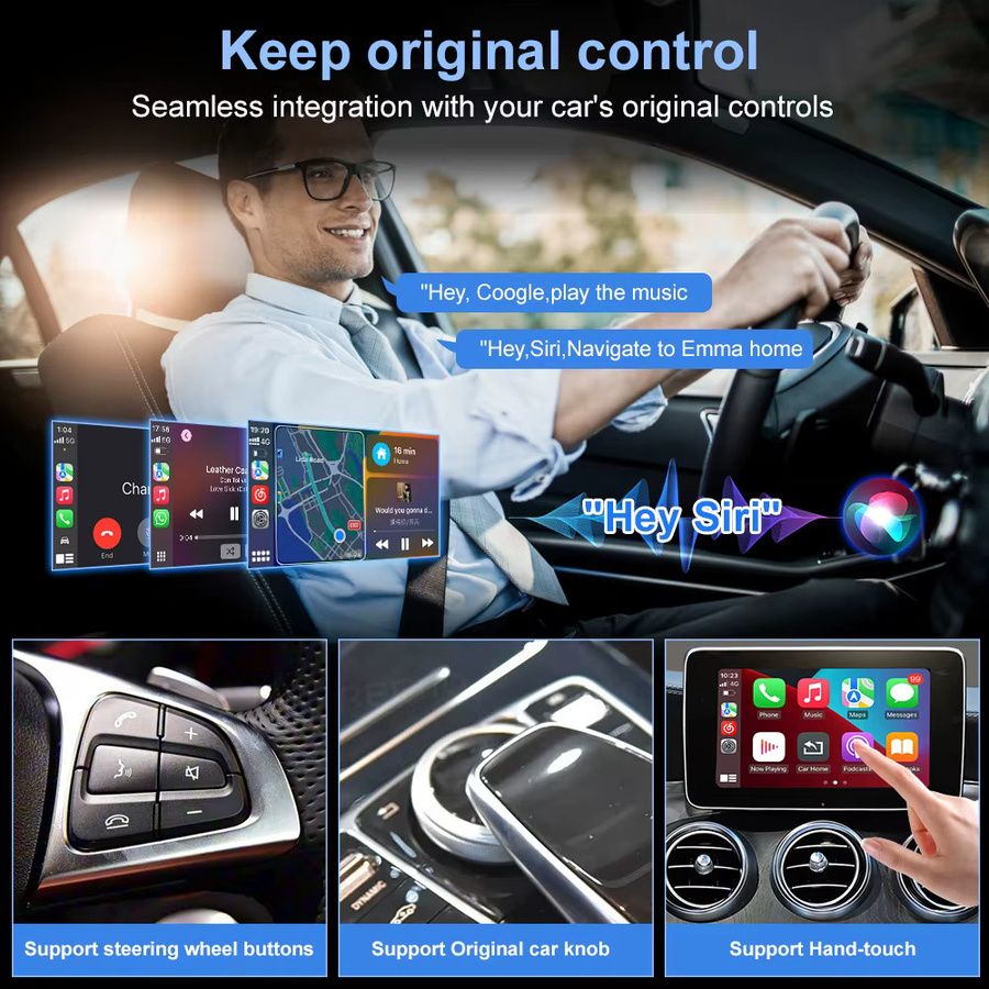 REEIIO Kabelloses CarPlay und Android Auto Modul für Mercedes Benz NTG4.5 und NTG5.0 Systeme in Silber mit Wi-Fi und Bluetooth - Bild 4