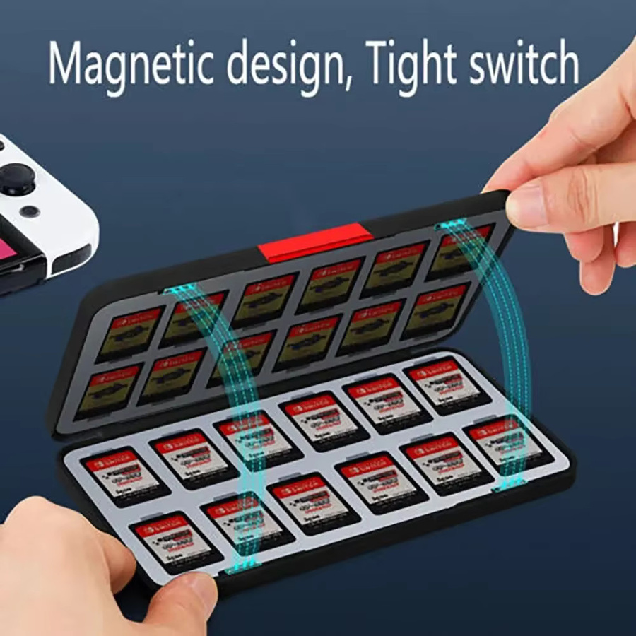 DATA FROG 24-in-1 Spielkartenetui für Nintendo Switch und Switch OLED, Aufbewahrungsbox für Patronen in Multicolour - Bild 4