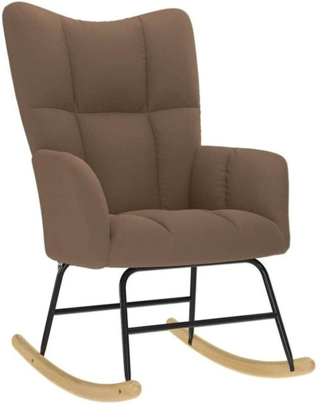 Schaukelstuhl von vidaXL in Braun aus Stoff und Metall im skandinavischen Design - Bild 1