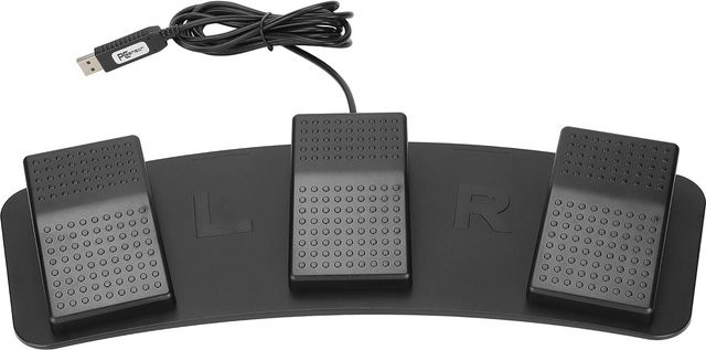 Multifunktionaler USB Dreifach-Fußschalter mit mechanischen Pedalen in Schwarz für PC und Gaming - Bild 1