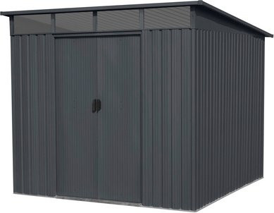 FLORAWORLD Gerätehaus Lightline mit Pultdach und Oberlicht, anthrazit-schwarz, B/H/T: 239 x 202 x 279 cm - Bild 1