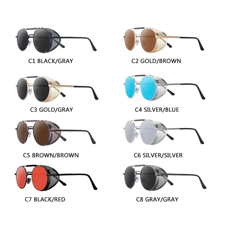 ERIKOLE Sonnenbrille, rund, Vollrand, Metall, Unisex - Bild 3