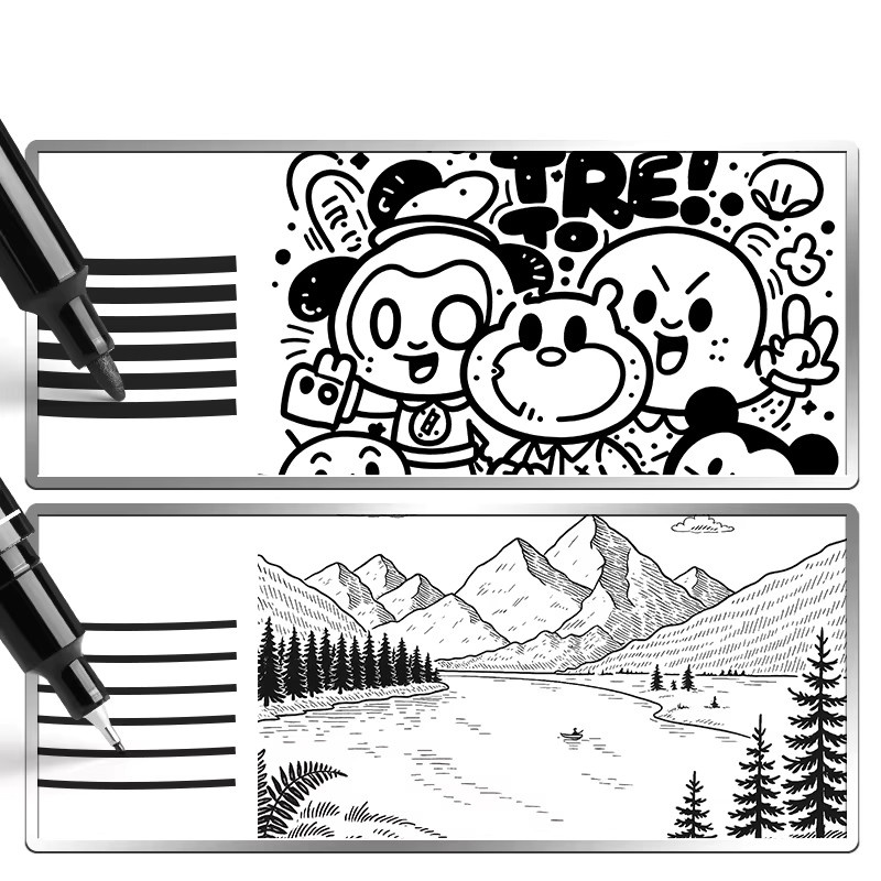 M&G Dual-Tip-Marker Art Outliner mit Brush und Fine Spitze in Schwarz - Bild 4