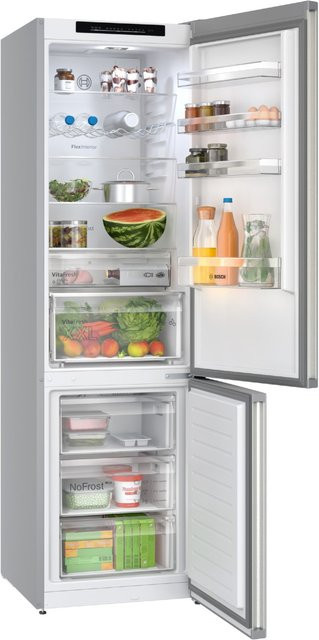 Bosch Kühl-Gefrierkombination KGN39FIB4 in Edelstahl, No Frost mit Zero Degree Zone und Dynamic Cooling, Farbe: Silber - Bild 1