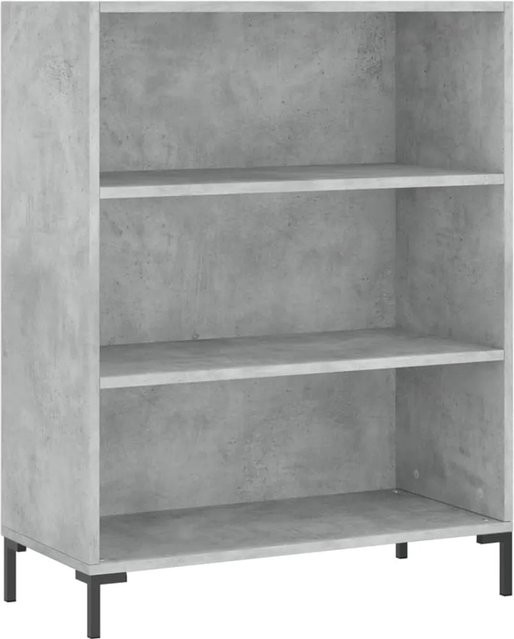 vidaXL Bücherregal modern in Grau aus Holzwerkstoff und Metall, B/T/H: 69,5 x 32,5 x 90 cm - Bild 1