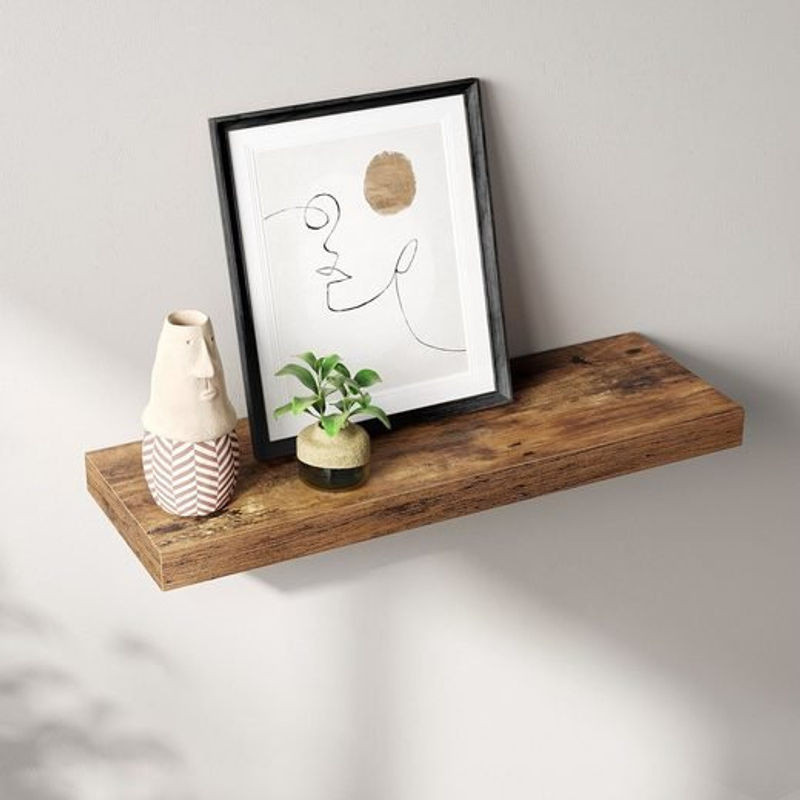 VASAGLE Wandregal in Braun im skandinavischen Design aus Holzwerkstoff - Bild 1