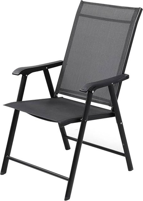 HTI-Living Gartenstuhl Fritz in Grau mit Armlehnen aus Textilene und pulverbeschichtetem Stahl - Bild 1