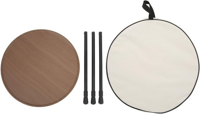 DIYelecs Faltbarer Camping-Rundtisch aus Aluminiumlegierung und ABS-Material, höhenverstellbar und tragbar, Farbe: Wood Color/Braun - Bild 1