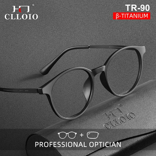 CLLOIO Lesebrille, Rund, Vollrand, TR90, Schwarz, Unisex - Bild 1