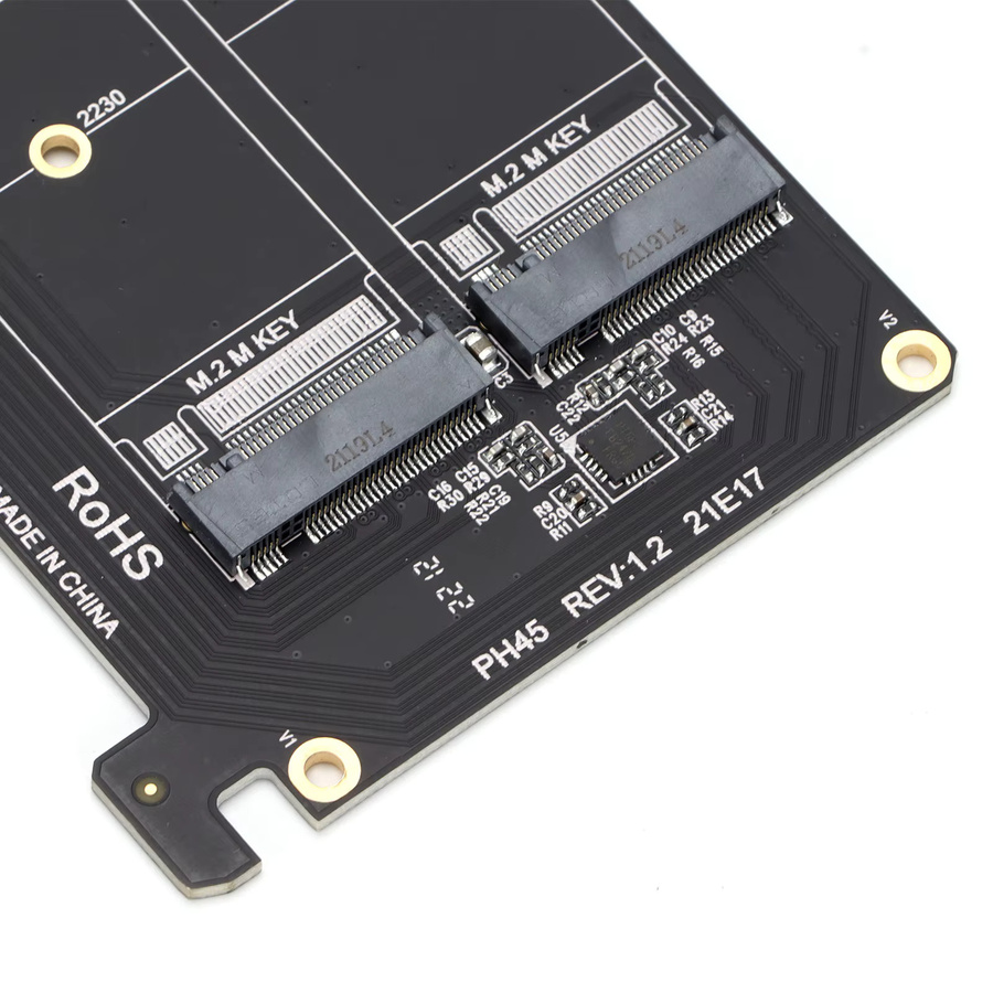 VBESTLIFE Dual M.2 NVMe SSD zu PCIe x8 M-Key Adapterkarte, Erweiterungskarte in Schwarz - Bild 3