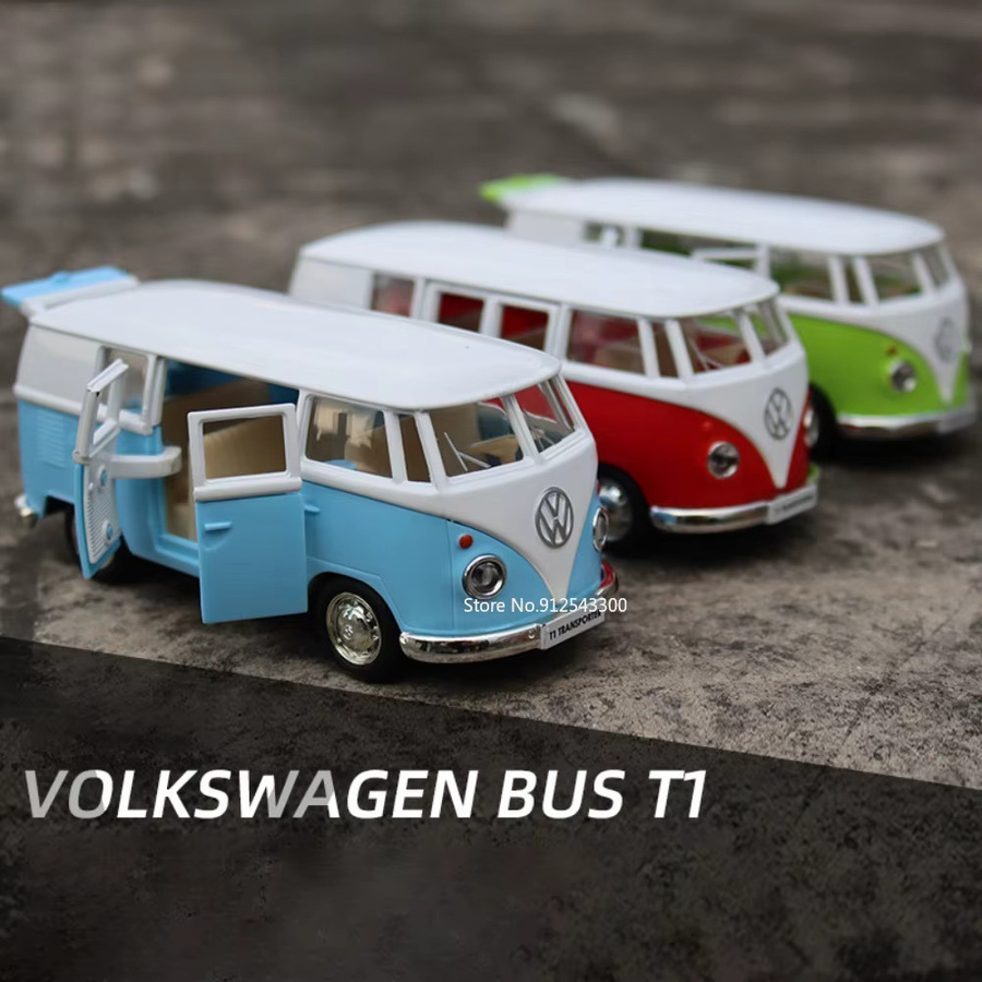MAKEDA Volkswagen VW T1 Bus, Spielzeugautomodell, 1:36, Metall, mit Zurückziehen - Bild 4