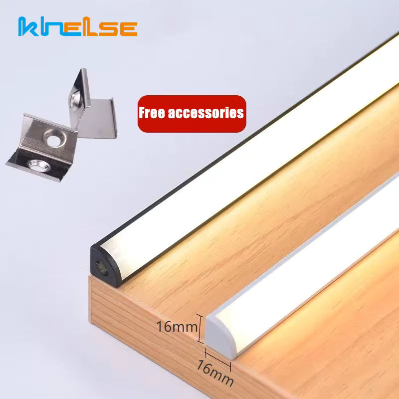 Khelse U/V-förmiges LED-Aluminiumprofil für Schrankecken, 90-Grad-Leuchtstreifen-Kanal für Möbelbeleuchtung, Farbe: Silber oder Schwarz - Bild 3