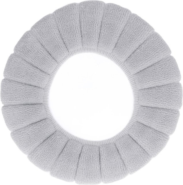 CosyHome Toilettensitzbezug aus Polyester in Grau, weich und waschbar - Bild 1
