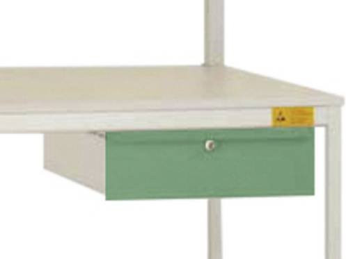 Manuflex LC4133.6011 ESD-Einzelschubfach mit Schloss, Resedagrün RAL 6011, B/T/H: 42,5 x 55,0 x 13,5 cm - Bild 1