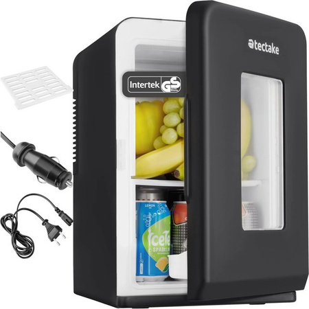 Tectake Tragbarer Mini Kühlschrank mit Kühl- und Heizfunktion in Schwarz, B/T/H: 30 x 27 x 41 cm