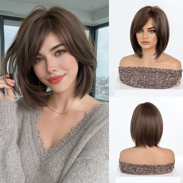 LOUIS FERRE Bob-Perücke mit Pony, braun, Damen - Bild 1