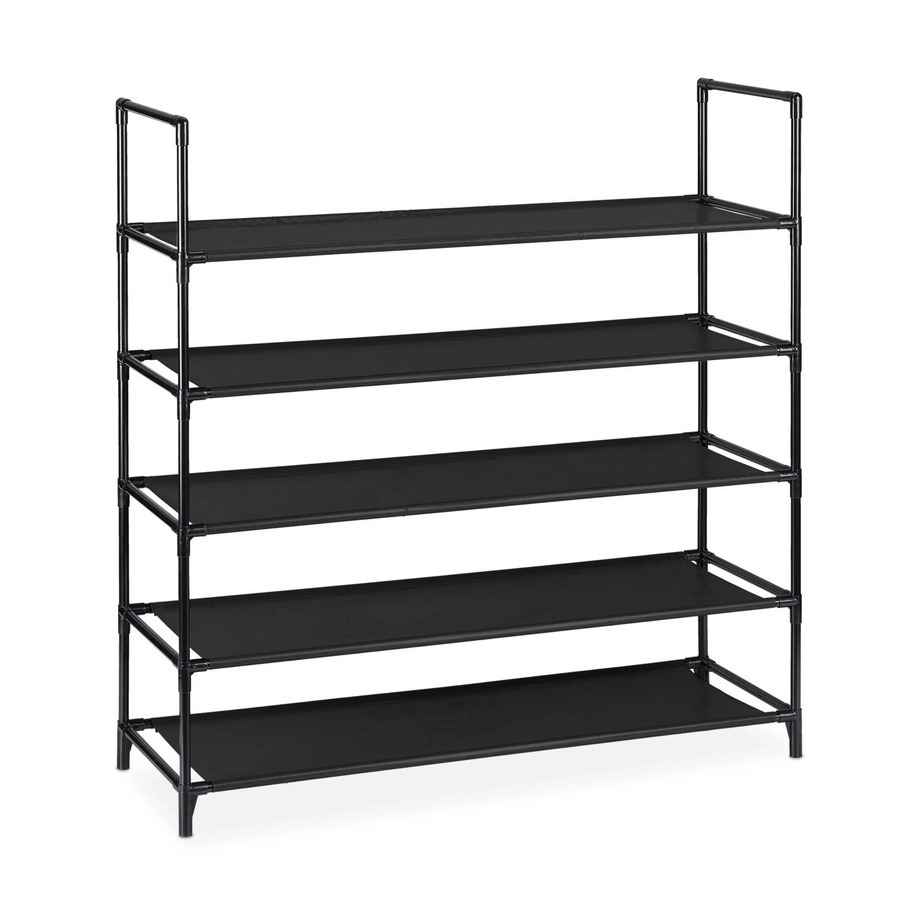 Relaxdays Schuhregal Stecksystem XL aus Metall in Schwarz, höhenverstellbar, B/T/H: 87,5 x 30 cm x 90,5 cm - Bild 2