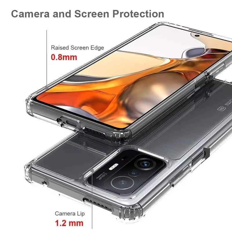 Stoßfeste Schutzhülle für Xiaomi 12, 13T Pro, 12X, Mi 11 Lite 5G, 11i, 13, 12T und Poco F5 Pro in Transparent - Bild 2
