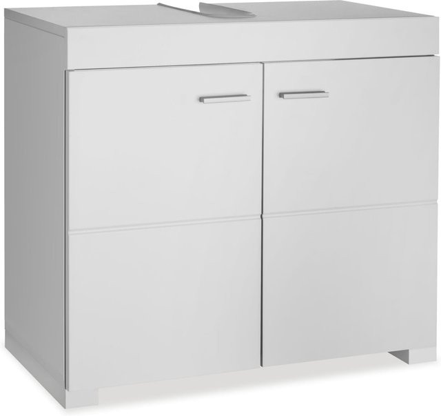 tectake Waschbeckenunterschrank Idris in Weiß mit 2 Fächern und Flügeltüren, B/T/H: 60 x 35 x 56 cm - Bild 1