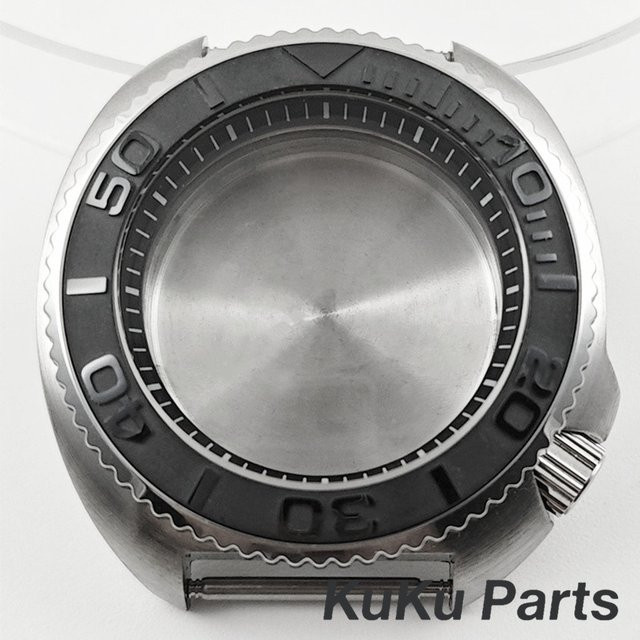 HUANXIAO Uhrengehäuse Turtle, Edelstahl, Schwarz, 44 mm, Unisex - Bild 1