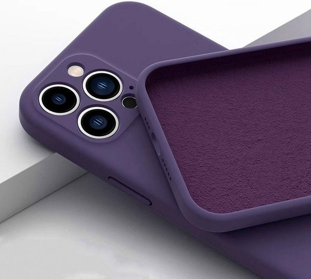 Rui Di Luxus Flüssigsilikon Handyhülle für iPhone 11 12 13 14 15 16 17 Pro Max XS X XR in Violett - Bild 1