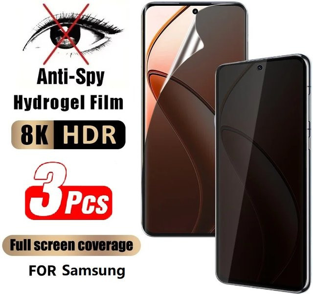 3 Stück Anti-Spy Privacy Hydrogel Displayschutzfolie für Samsung Galaxy A55 M55 A35 M15 M14 F15 in Transparent - Bild 1