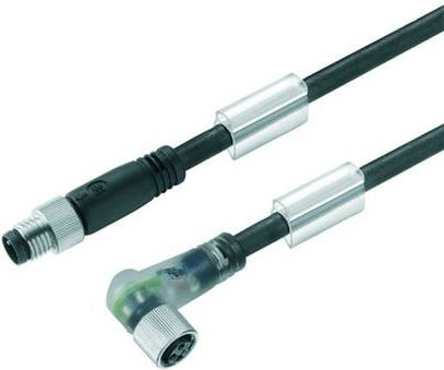 Weidmüller Sensor-Aktor-Steckverbinder M8 Stecker gerade und Buchse gewinkelt, schwarz, 1,50 m - Bild 1