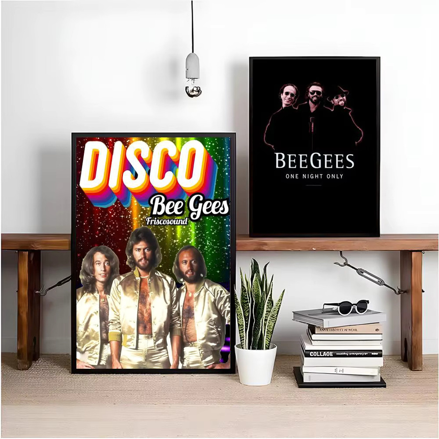Selbstklebendes B-bee gees Band-Poster in Retro-Optik, wasserfeste HD-Kunst Wanddekoration, Mehrfarbig, Rechteckig - Bild 4