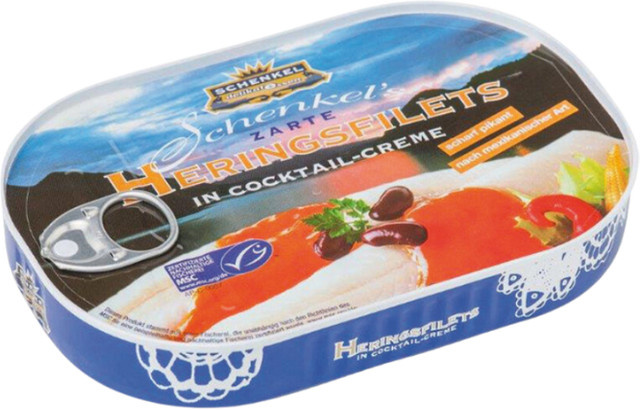 Schenkel Heringsfilets in Cocktail-Creme scharf-pikant MSC 200 g - Bild 1